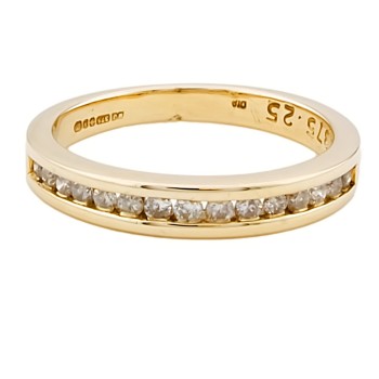 9ct gold Diamond 25pt half eternity Ring size L